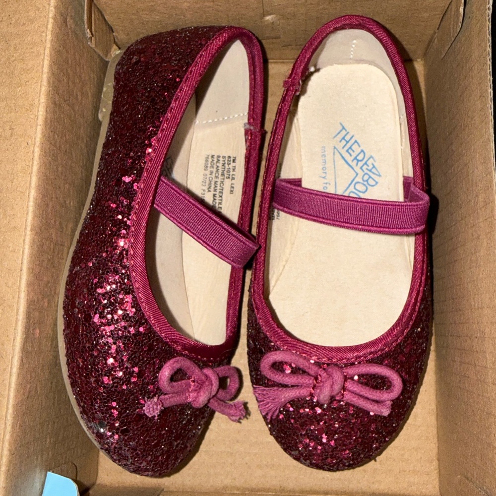 Sparkly Maroon Kids Dress Shoes ThereAbouts